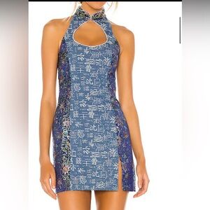 Kim Shui Denim Mini Combo Dress in Denim, size Small. Never worn, tags still on.
